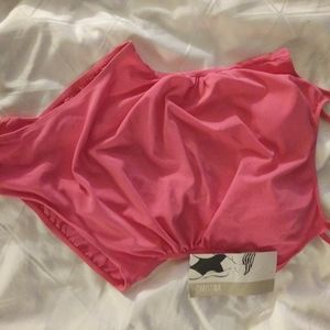 A sleek pink swim suit